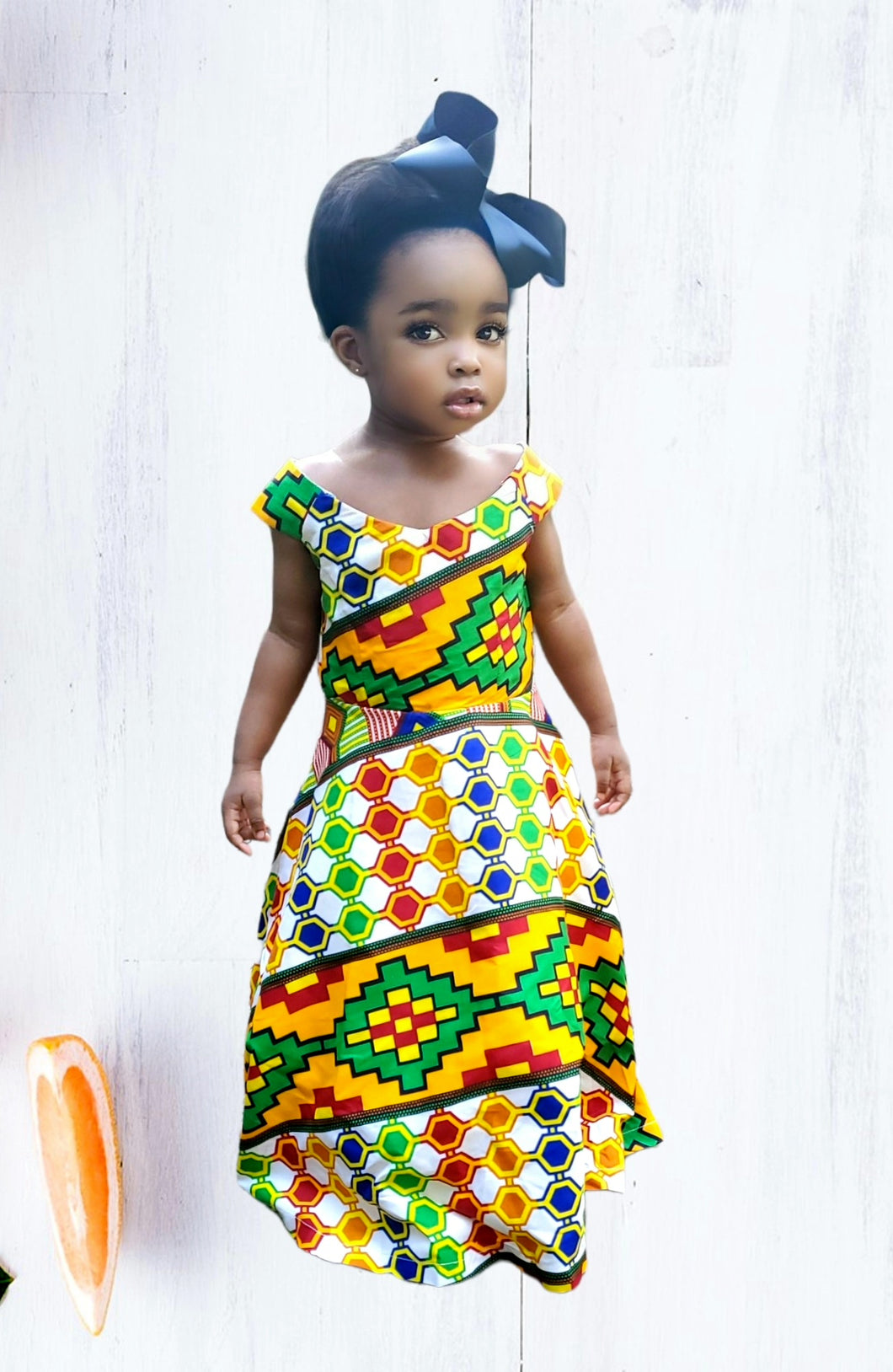 OHENEBEA ANKARA/AFRICAN PRINT KIDS BALL GOWN DRESS