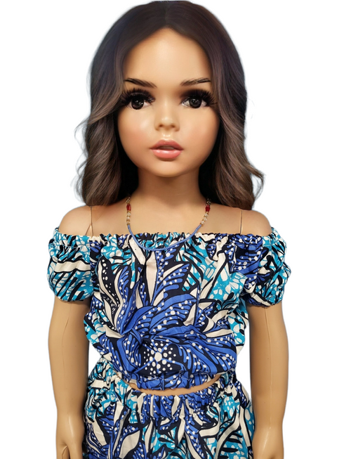 BAABA ANKARA KIDS FLARE  SKIRT AND BLOUSE SET